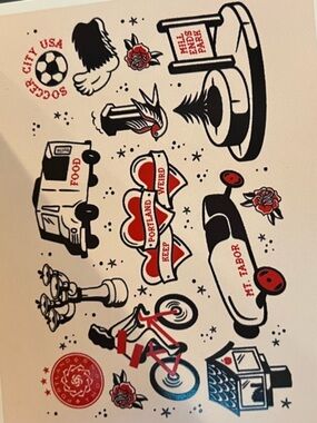 Portland Thorns Keep Portland Weird tattoo flash puzzle
